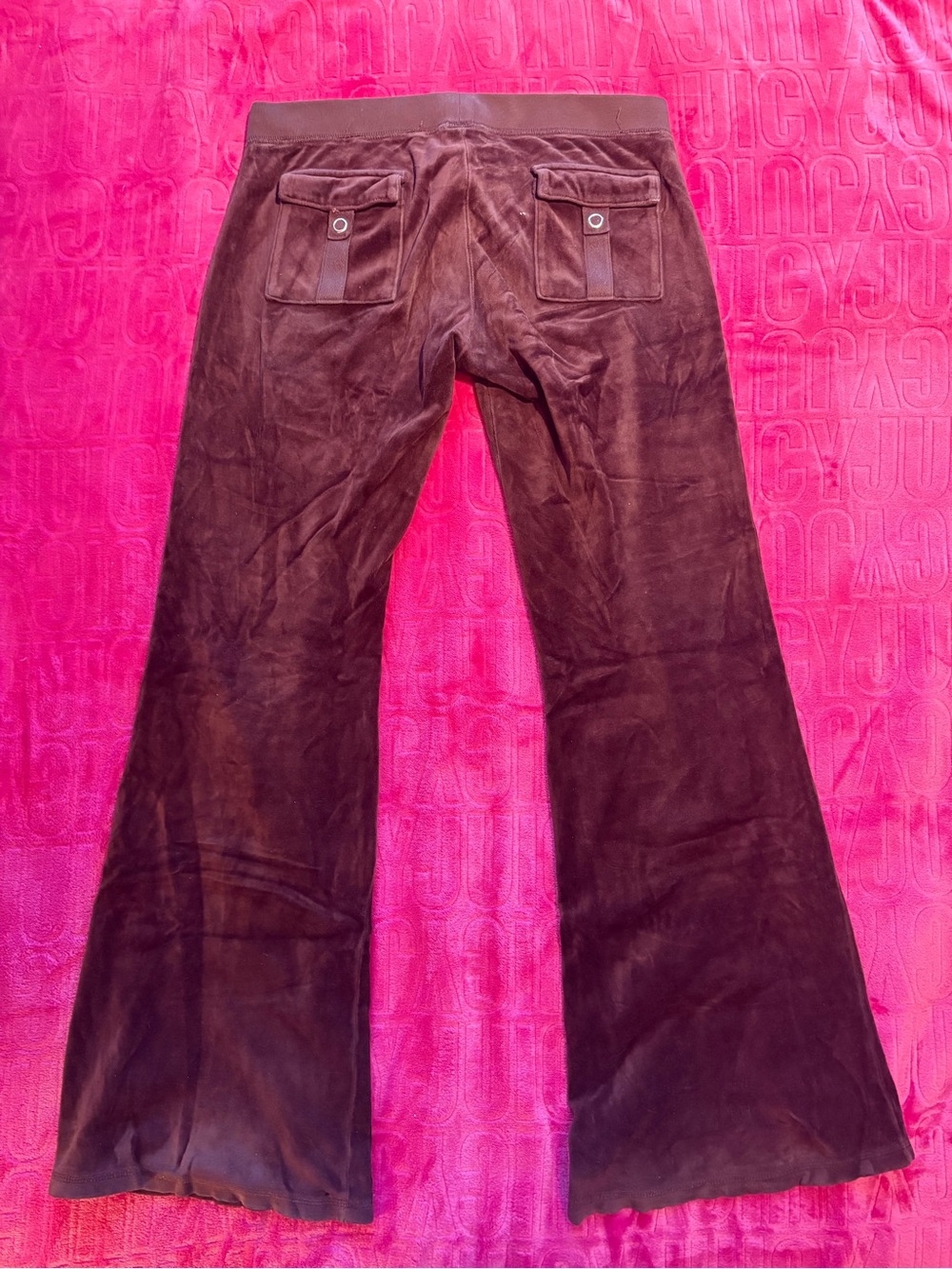 Juicy Couture Brown Velour back pocket Flare Pants